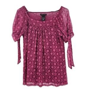 NEW YORK & COMPANY Floral Top Womens Size Small S Fairy Cottagecore